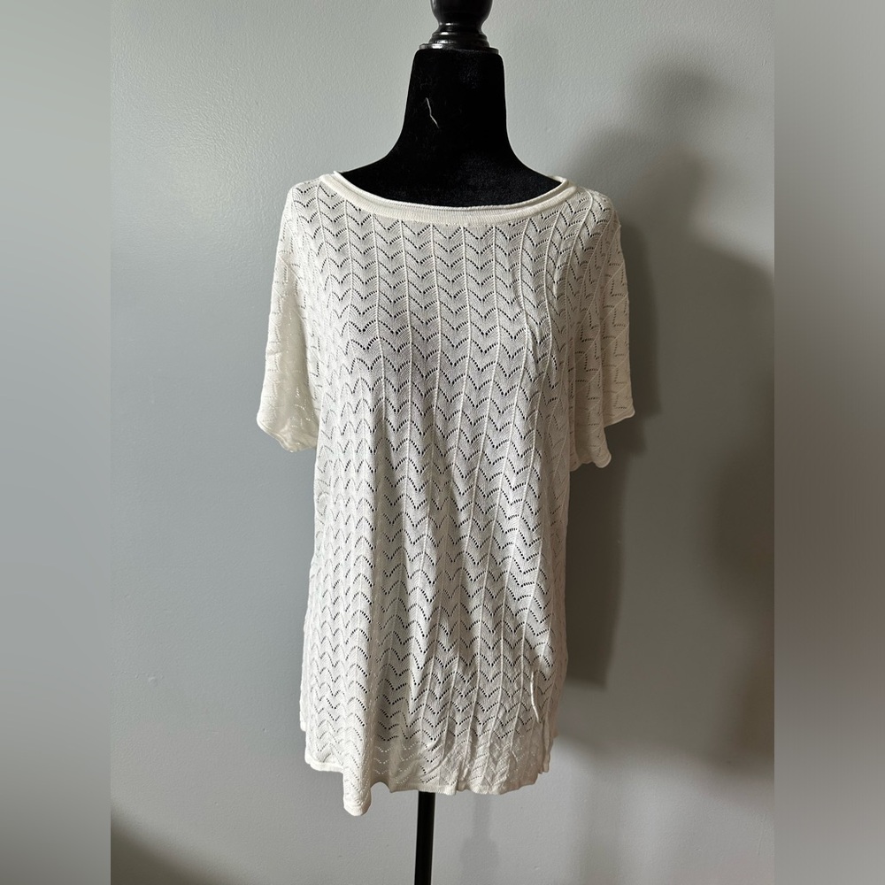 L Love Ivory Sheer T-shirt/Cover Up